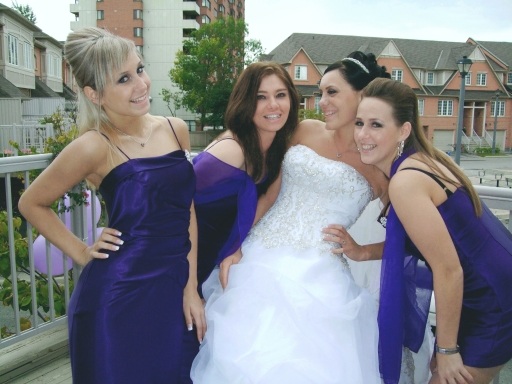 bride-bridesmaids-purple-indigo-beehive-balcony